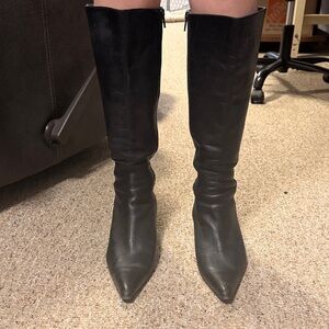 NEXT Heeled Leather Boots, Black, 43
